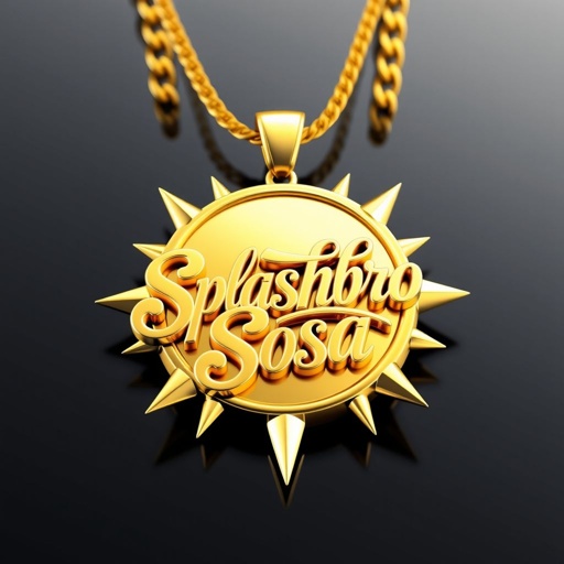 Create a big 30k chain that say Splashbro Sosa, with spikes & gold back