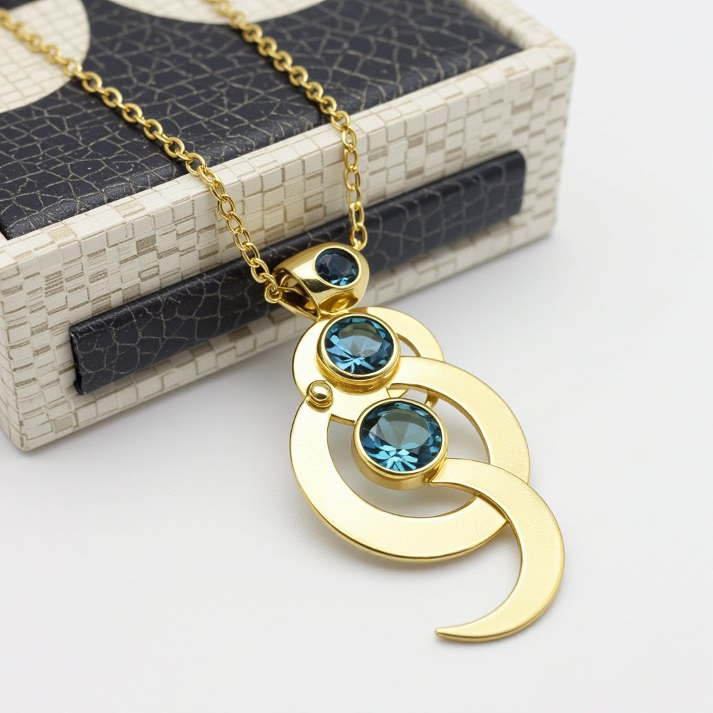 Подвеска из трех полумесяцев с узорами и камнями раухтопаза из матового неровного светлого золота с узорами соединенных цепочкой сверху самый широкий полукруг дальше средний и снизу самый маленький