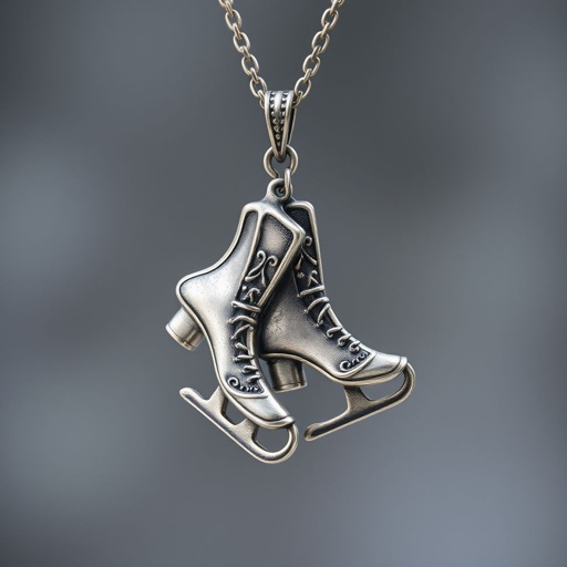 Pendant silver ice figure skating skates. Then remove boots and leave only lowest part of skates