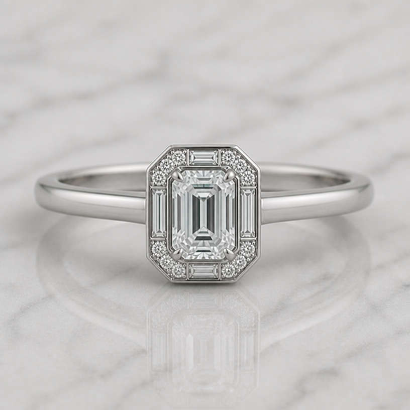Make the centre stone 1 carat size
edit the attached jewelry design with these instructions: Make the centre stone 1 carat size. keep it photorealistic, just the design no text