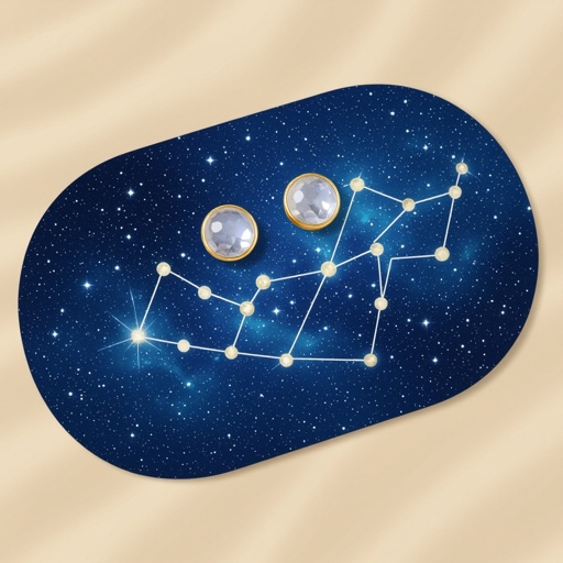 Небольшие золотые матовые серьги в виде созвездия сириус