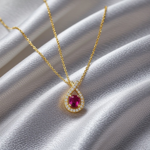 American diamond ruby necklace for Indian girl 