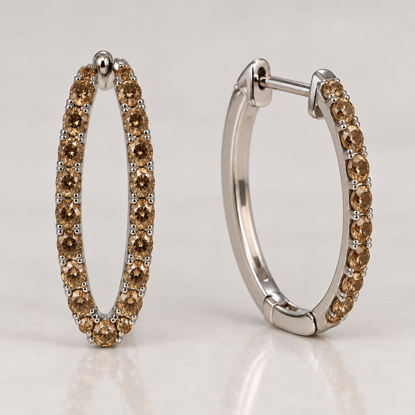 Keep diamonds only on the front facet only
edit the attached jewelry design with these instructions: Keep diamonds only on the front facet only. keep it photorealistic, just the design no text