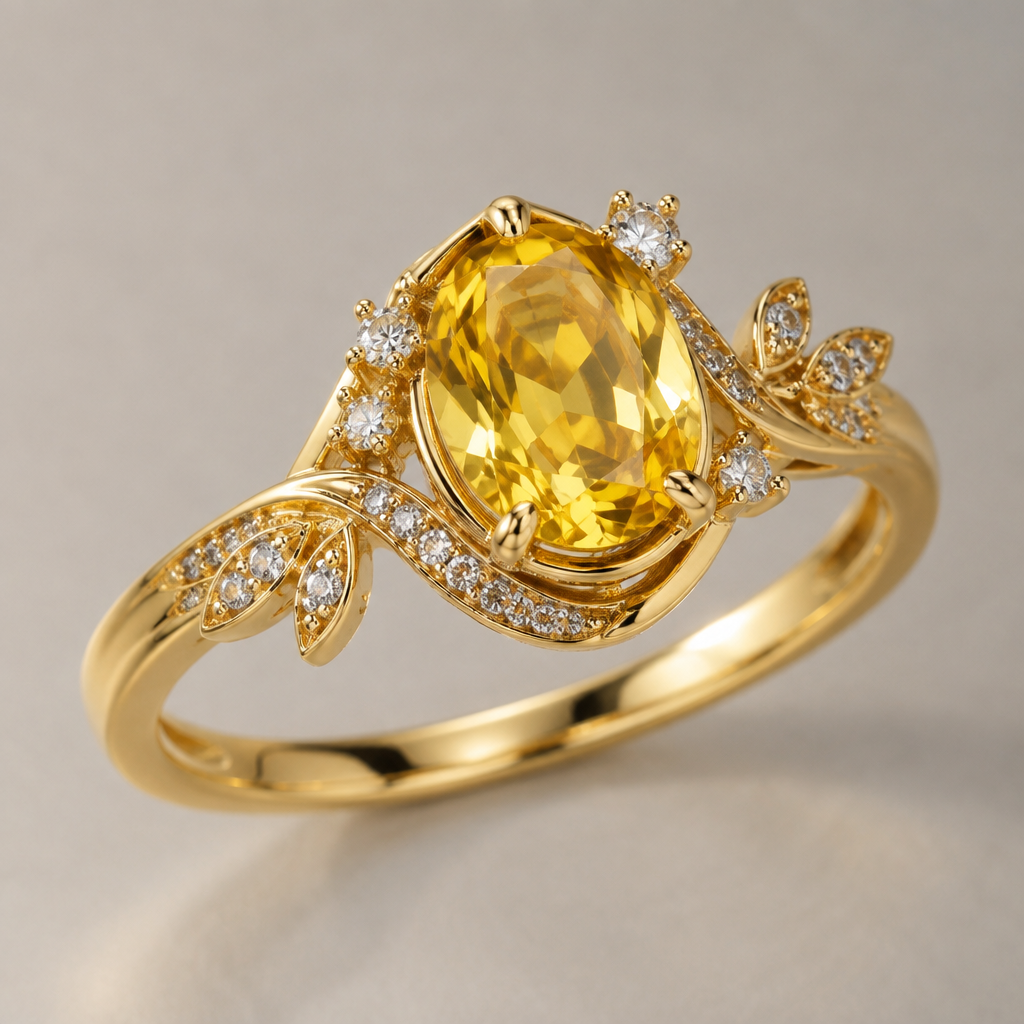A women's ring with sapphire stones suitable for daily wear, detailed and decorative, moderately ornate. yellow sapphire
photorealistic jewelry design, A women's ring with sapphire stones suitable for daily wear, detailed and decorative, moderately ornate. yellow sapphire, modern style, just the design no text