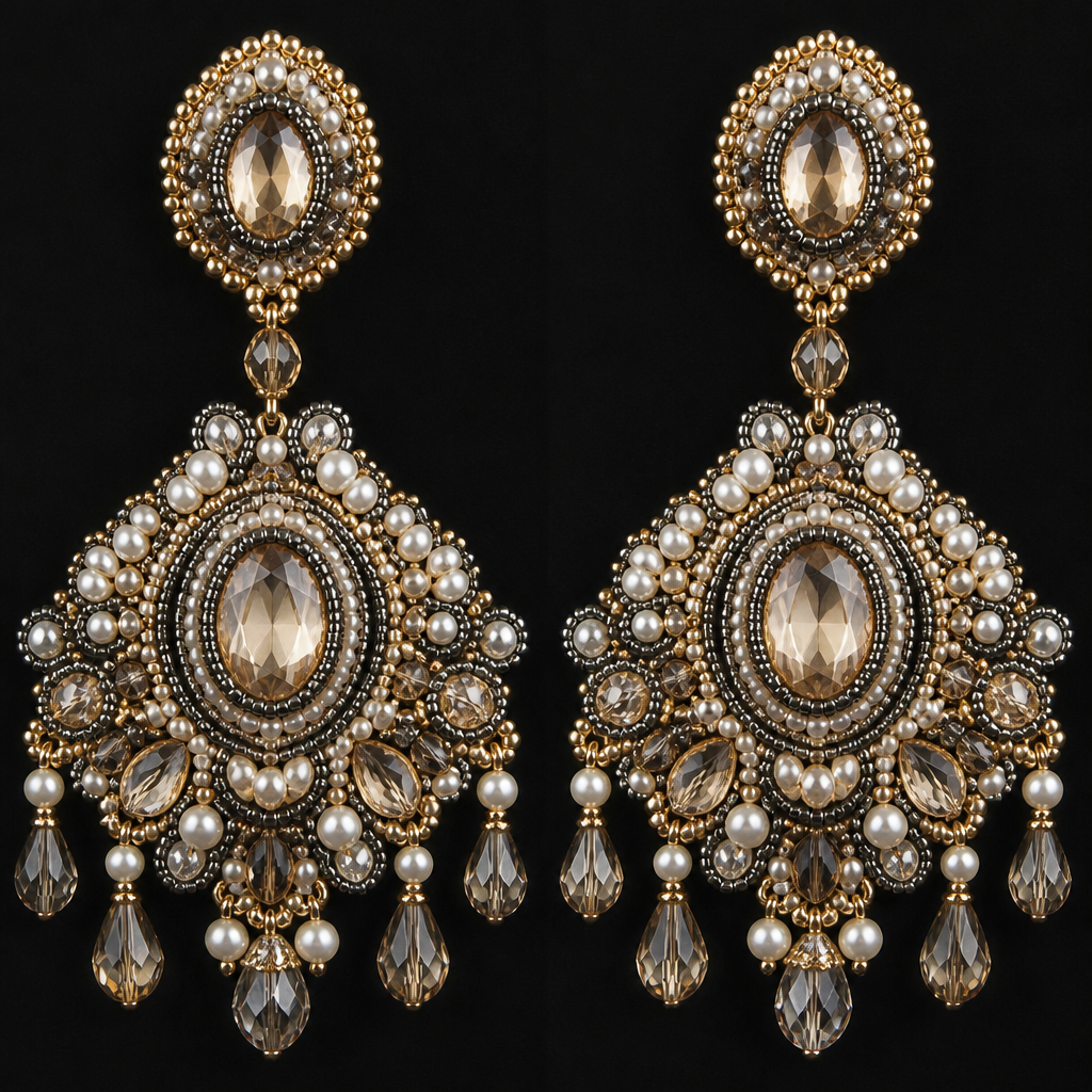 A women's earrings, highly ornate, intricate and elaborate, richly detailed. make me a million dollar beaded earrings
photorealistic jewelry design, A women's earrings, highly ornate, intricate and elaborate, richly detailed. make me a million dollar beaded earrings, modern style, just the design no text
