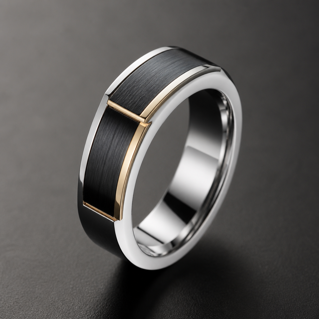 A men's ring. اعمل حاجه جامده
photorealistic jewelry design, A men's ring. اعمل حاجه جامده, modern style, just the design no text