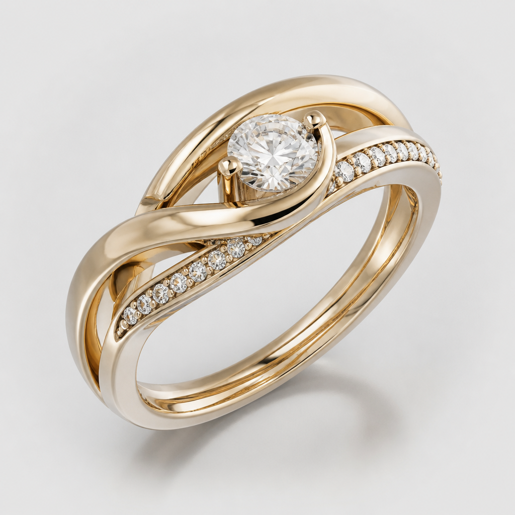 A women's ring
photorealistic jewelry design, A women's ring, modern style, just the design no text