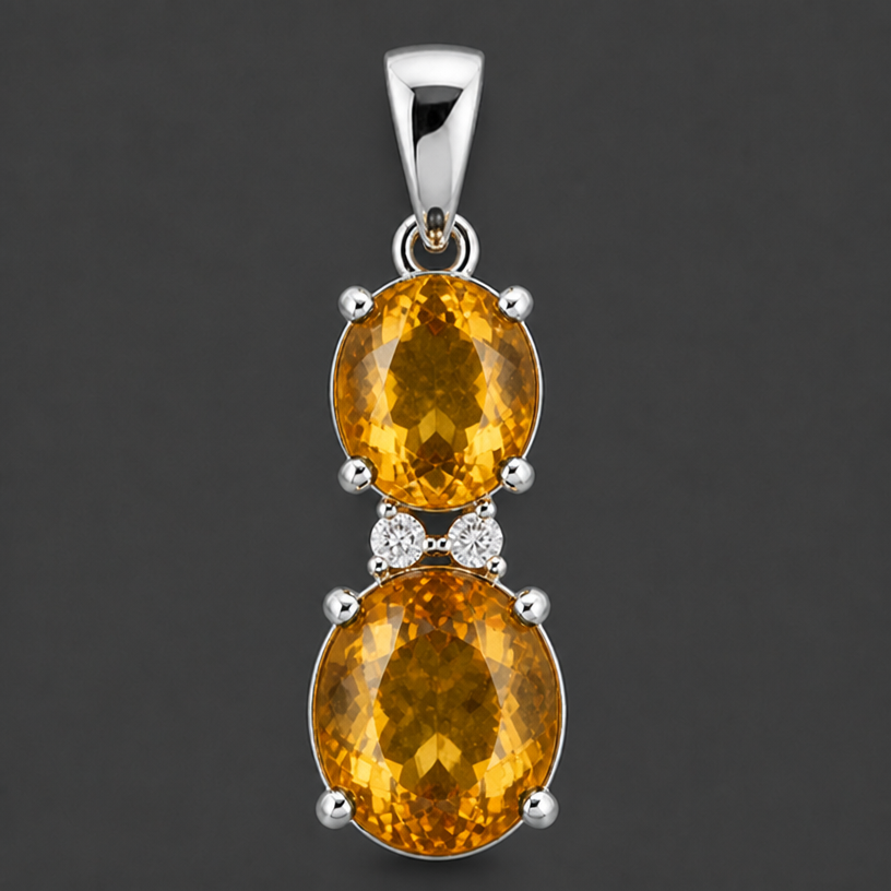 Silver with citrine
edit the attached jewelry design with these instructions: Silver with citrine. keep it photorealistic, just the design no text
