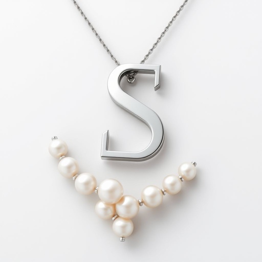 A letter S with the pearl necklace