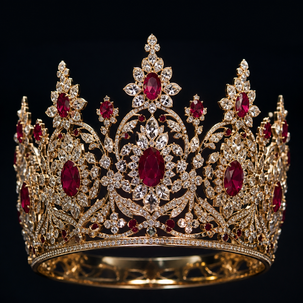 Multiple jewel female crown
photorealistic jewelry design, Multiple jewel female crown , just the design no text