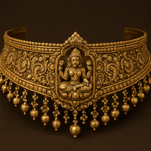 Temple choker antique gold 