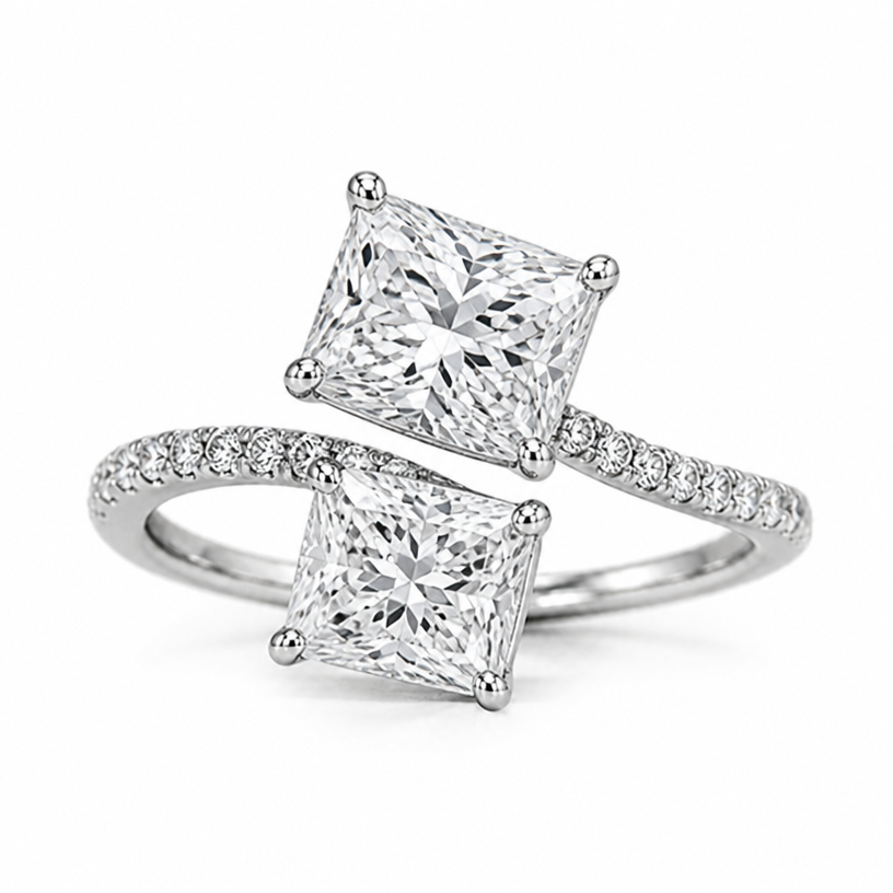 Make the cushion cut diamond square
edit the attached jewelry design with these instructions: Make the cushion cut diamond square. keep it photorealistic, just the design no text