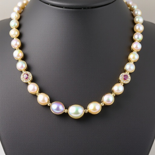 Necklace  pearl  and jewel