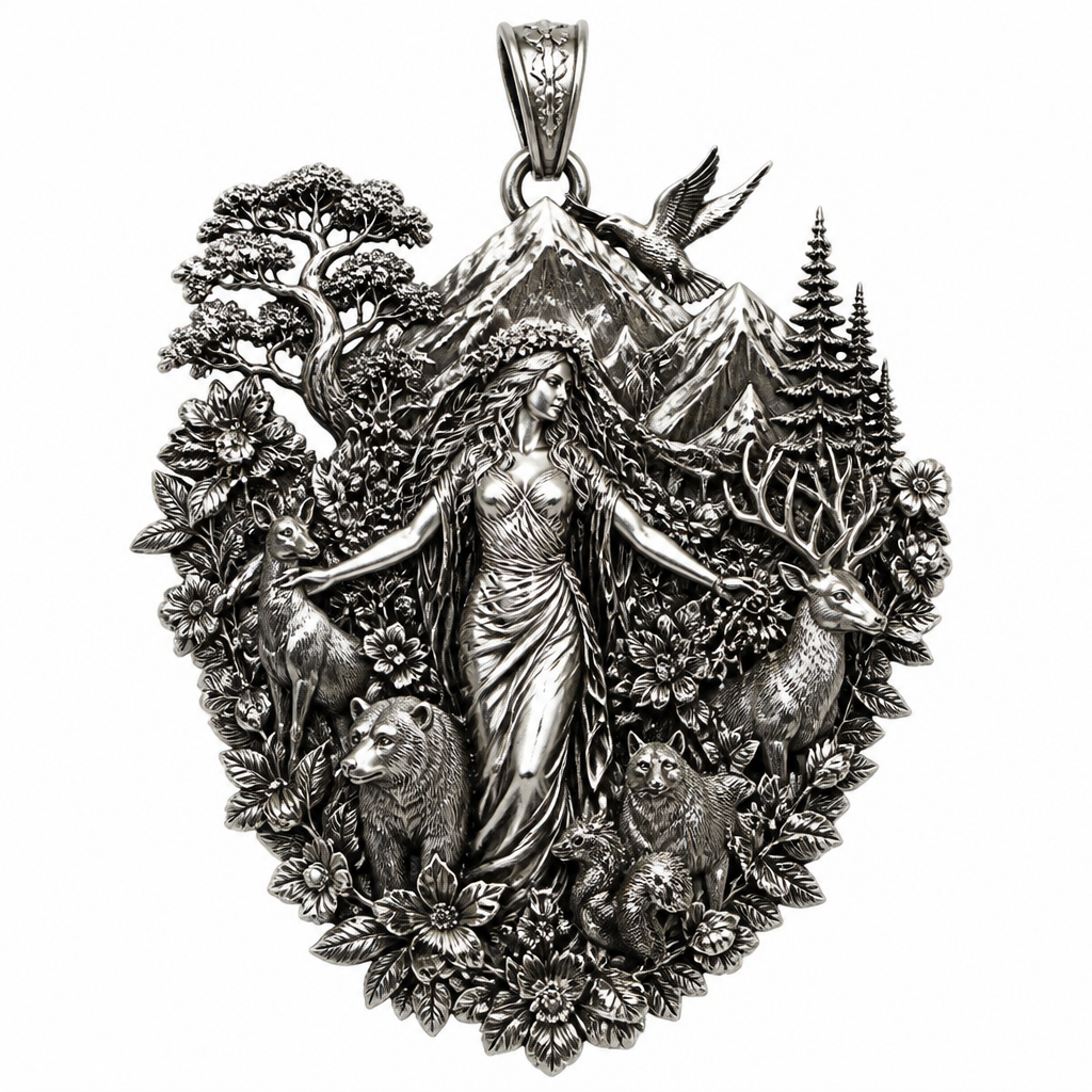 A nature women's pendant made of silver suitable for festival. An extraordinary excellent beautiful and delicate, super modern pendant with all the elements of nature, with all the animals, with all the plants and with all the flowers of the forest of the mountains, without stones, without background only the pendant, all the animals, plants, trees, flowers, women to be like statues.
photorealistic jewelry design, A nature women's pendant made of silver suitable for festival. An extraordinary excellent beautiful and delicate, super modern pendant with all the elements of nature, with all the animals, with all the plants and with all the flowers of the forest of the mountains, without stones, without background only the pendant, all the animals, plants, trees, flowers, women to be like statues., nature_inspired style, just the design no text