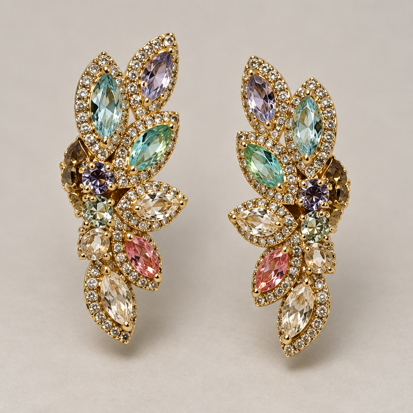 A women's earrings
using the attached image as a visual reference, create A women's earrings. photorealistic, just the design no text