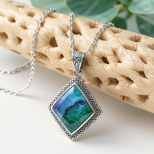 Pendant of different colors Geomatric edge of diamonds shaded of  element in water background and vibes