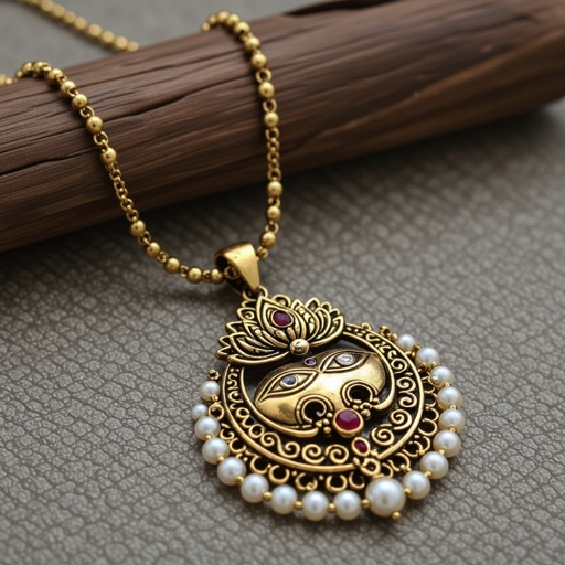 Кулон на длинной цепочке. Матовое светлое золото. В цепочке небольшие золотые шарики и жемчуг. Кулон в виде двух глаз над ними лотос с маленьким красным камнем внутри узоры завитушки 