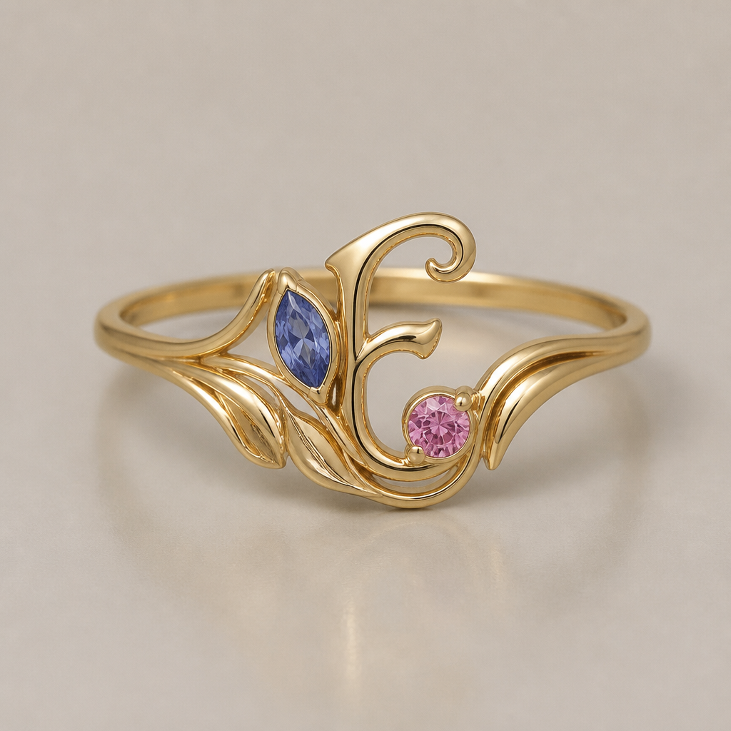 A art nouveau women's ring, minimalist, simple and delicate, clean lines. anel de 15 anos com inicial E com pedras azul e rosa
photorealistic jewelry design, A art nouveau women's ring, minimalist, simple and delicate, clean lines. anel de 15 anos com inicial E com pedras azul e rosa, art_nouveau style, just the design no text