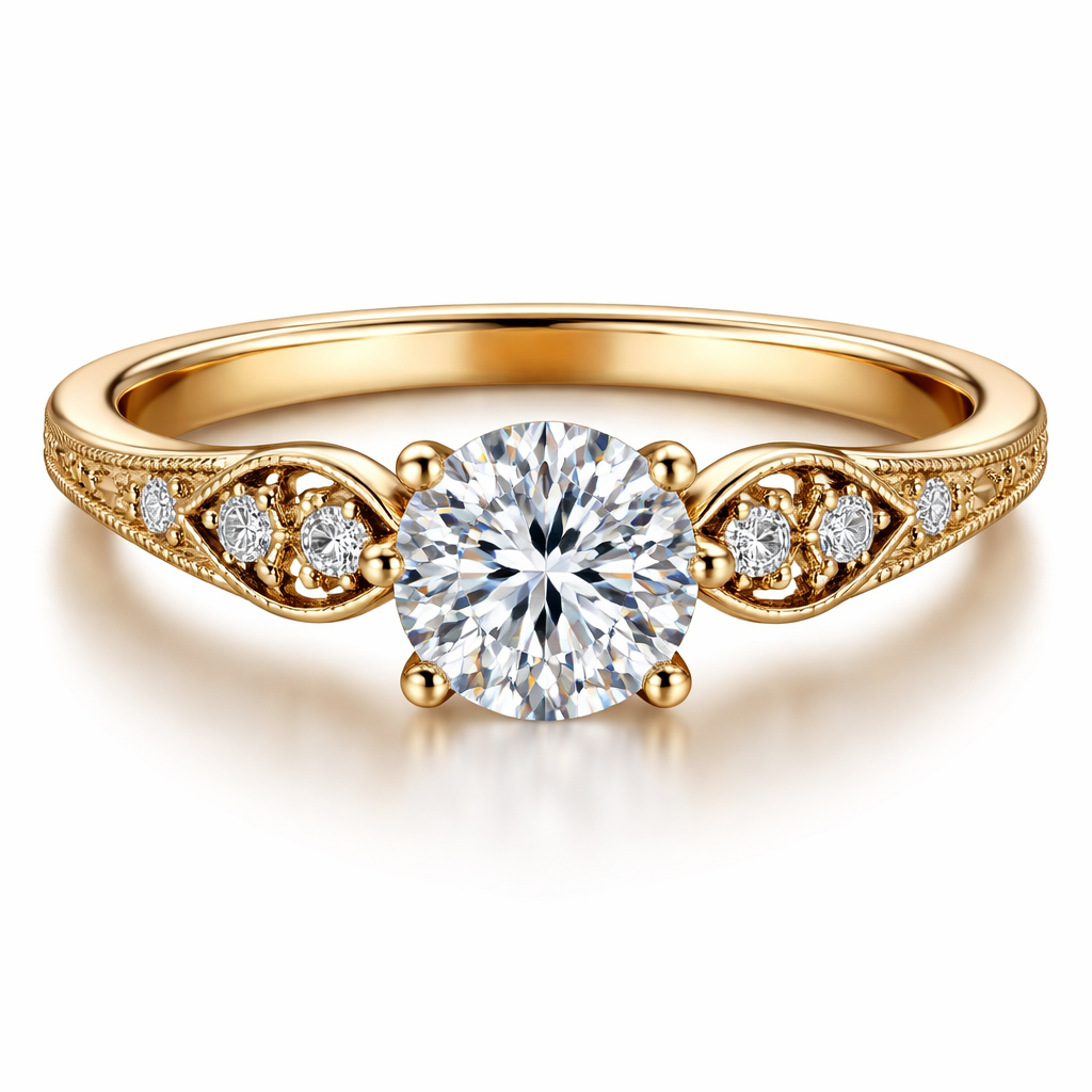 A classic women's ring made of gold
A classic women's ring made of gold, classic style