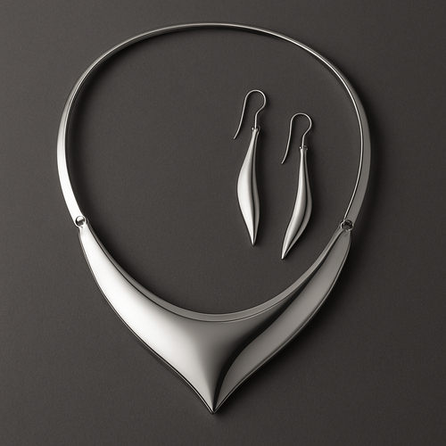 Sleek Necklace with earrings 