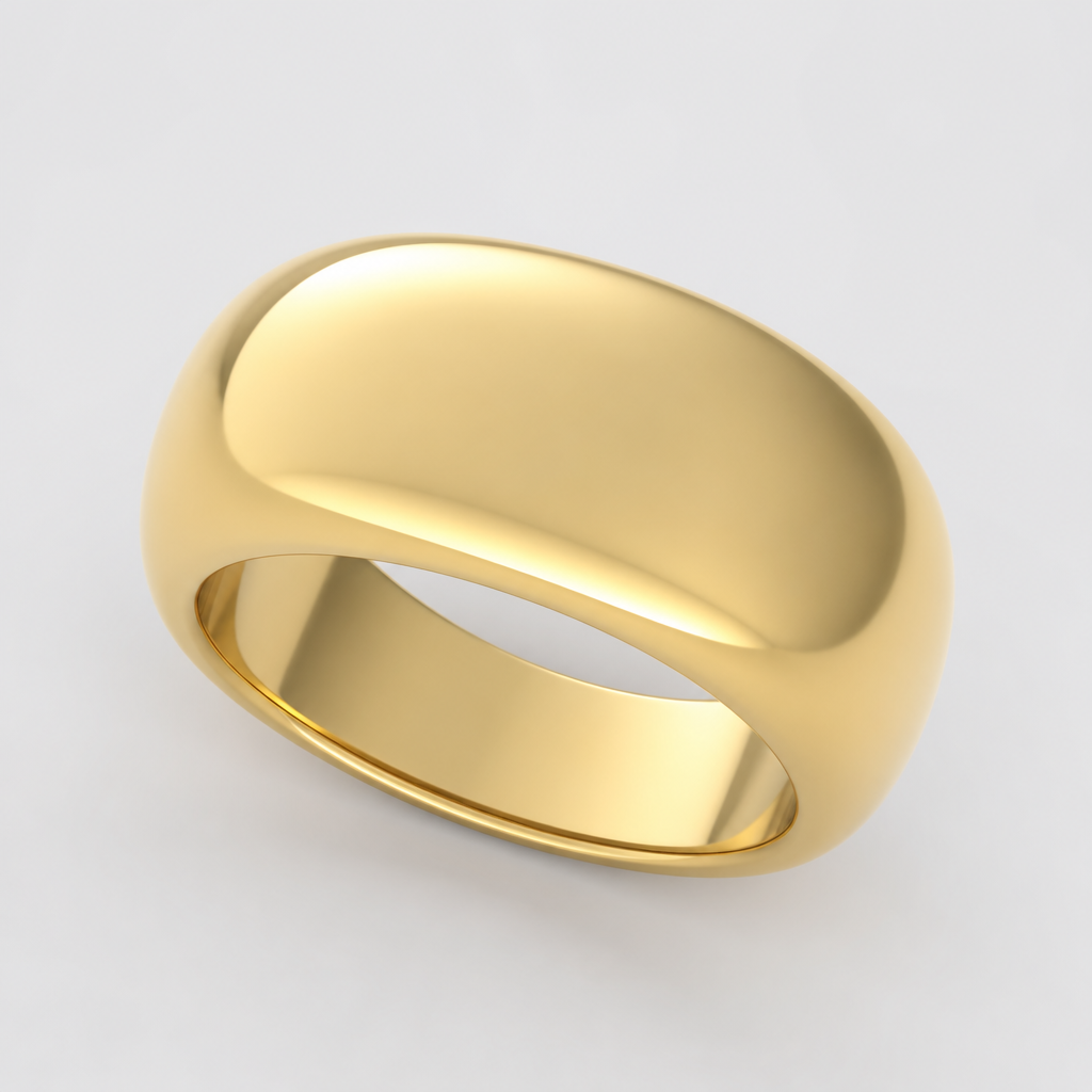 A minimalist women's ring made of gold. 12mm cigar ring
photorealistic jewelry design, A minimalist women's ring made of gold. 12mm cigar ring, minimalist style, just the design no text