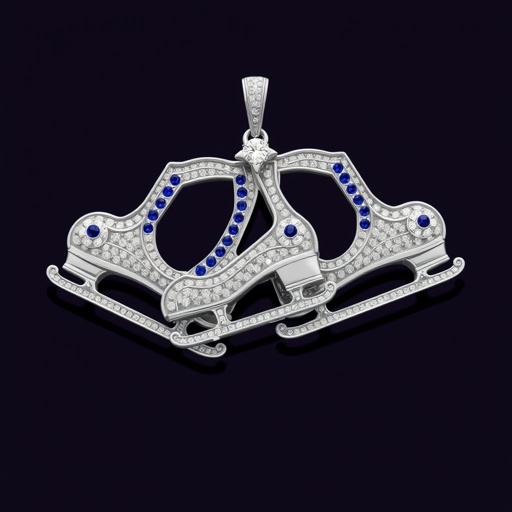 Pendant silver ice figure skating skates. Then remove boots and leave only lowest part of skates