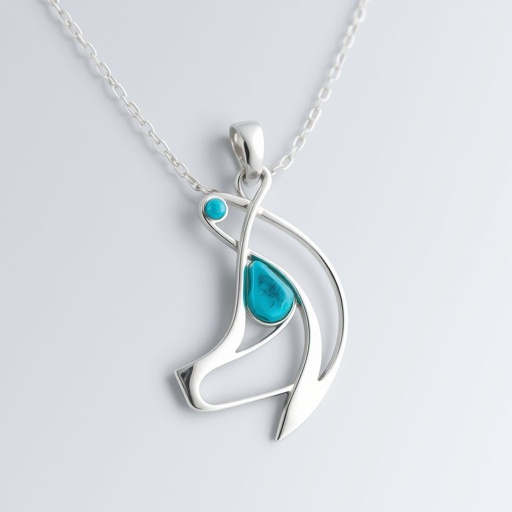 Pendant silver with stylized ice figure skating skates. Remove boots and leave only lowest part of skates. Add turquoise