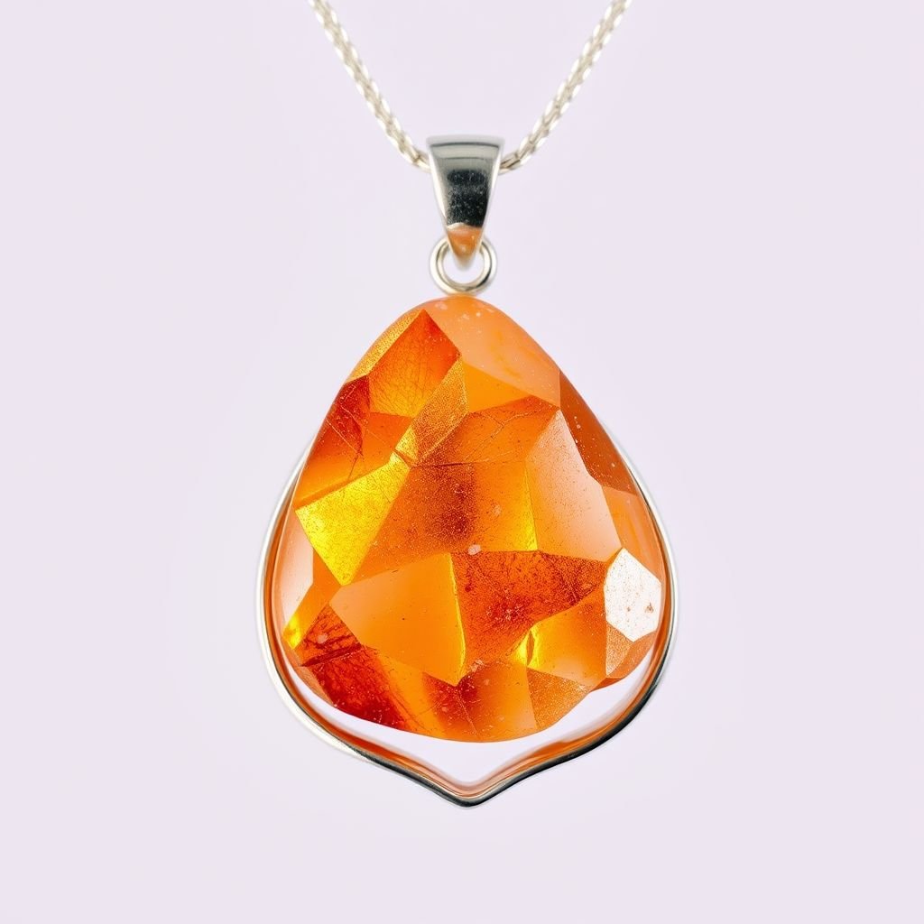 Create a pendant with raw natural gemstone pendant shall look like sun rising. Using minimal silver 