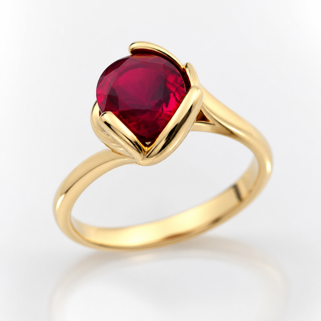 A women's ring. solitaire ring hand made yaqout
photorealistic jewelry design, A women's ring. solitaire ring hand made yaqout, modern style, just the design no text
