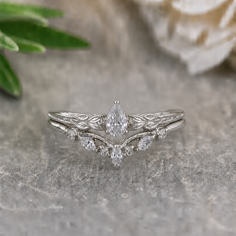 Adjust the upper ring to the lower ring and add carved petals (no flowers)
edit the attached jewelry design with these instructions: Adjust the upper ring to the lower ring and add carved petals (no flowers). keep it photorealistic, just the design no text