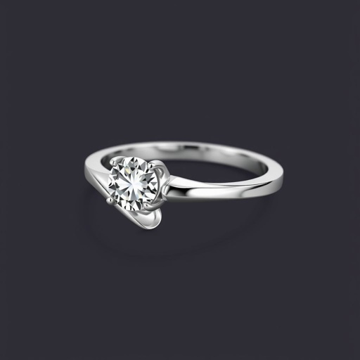 Solitary ring withdiamond andwhite gold
