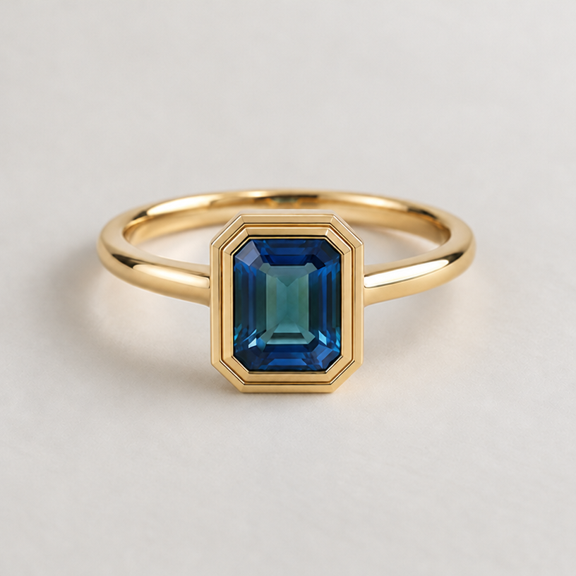 Add another viable layer to the bezel around the gemstone
edit the attached jewelry design with these instructions: Add another viable layer to the bezel around the gemstone. keep it photorealistic, just the design no text