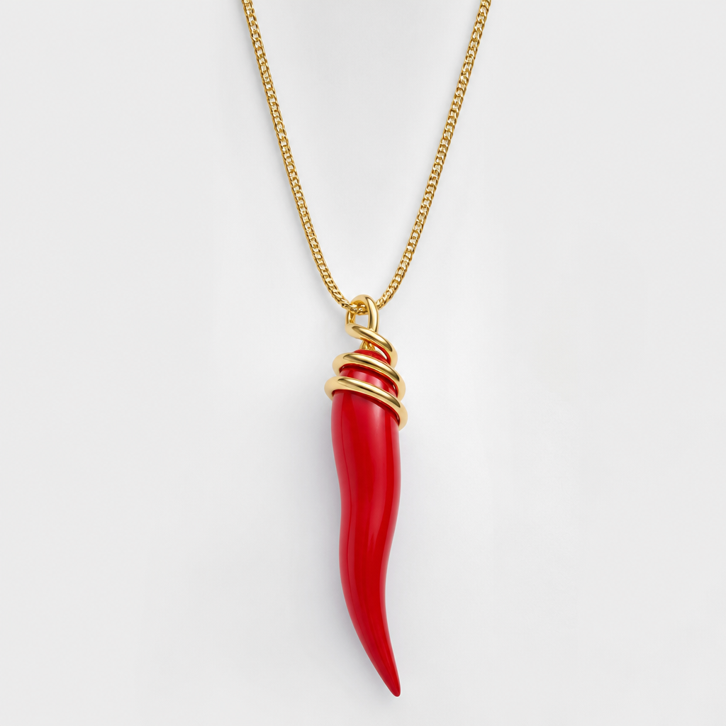 A women's ring. je veux créer un collier Long en acier inoxydable avec un gros pendentif en imitation corail en forme d'un piment rouge une bélière en forme spirale une peu serré
photorealistic jewelry design, A women's ring. je veux créer un collier Long en acier inoxydable avec un gros pendentif en imitation corail en forme d'un piment rouge une bélière en forme spirale une peu serré, modern style, just the design no text