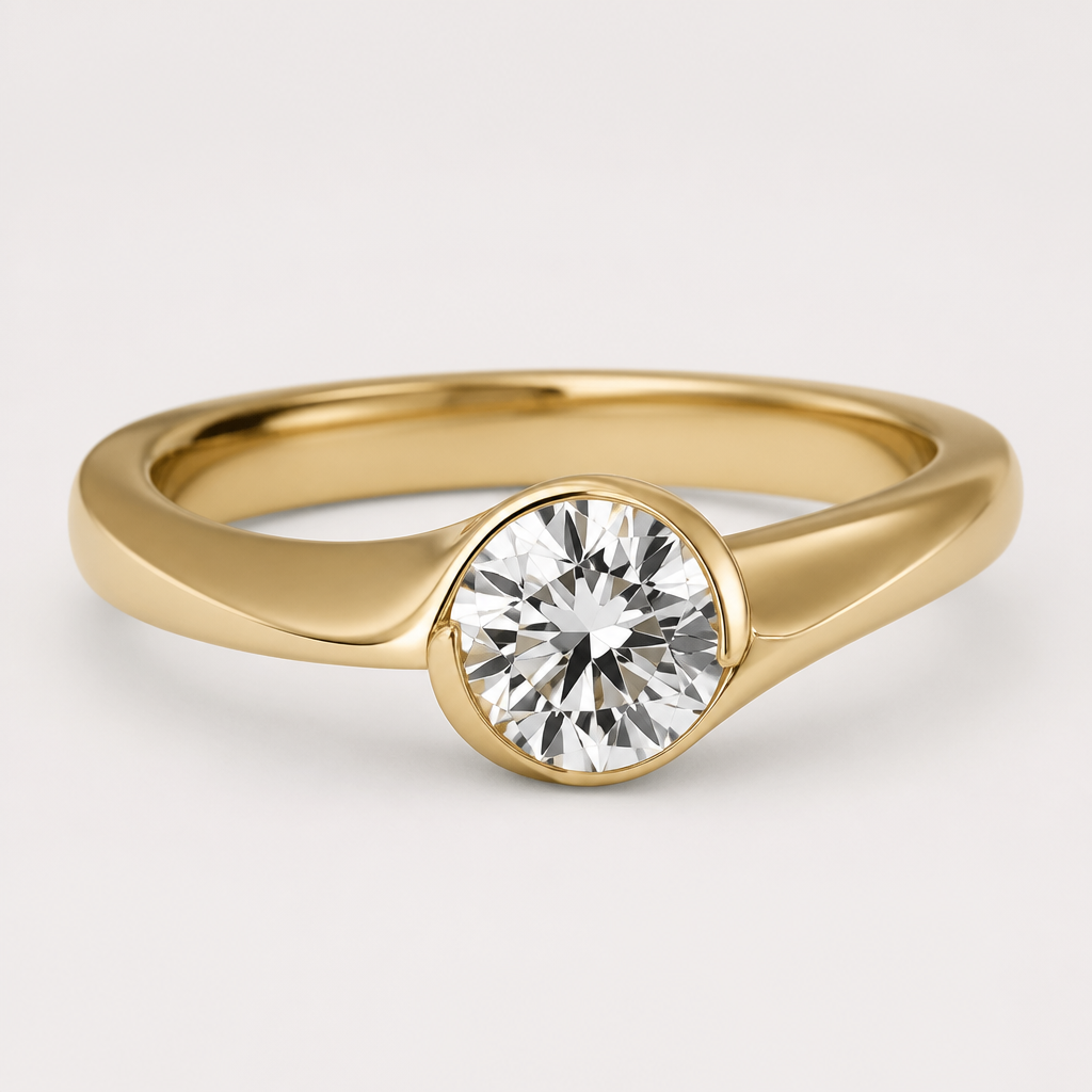 A women's ring. solitaire ring hand made
photorealistic jewelry design, A women's ring. solitaire ring hand made, modern style, just the design no text
