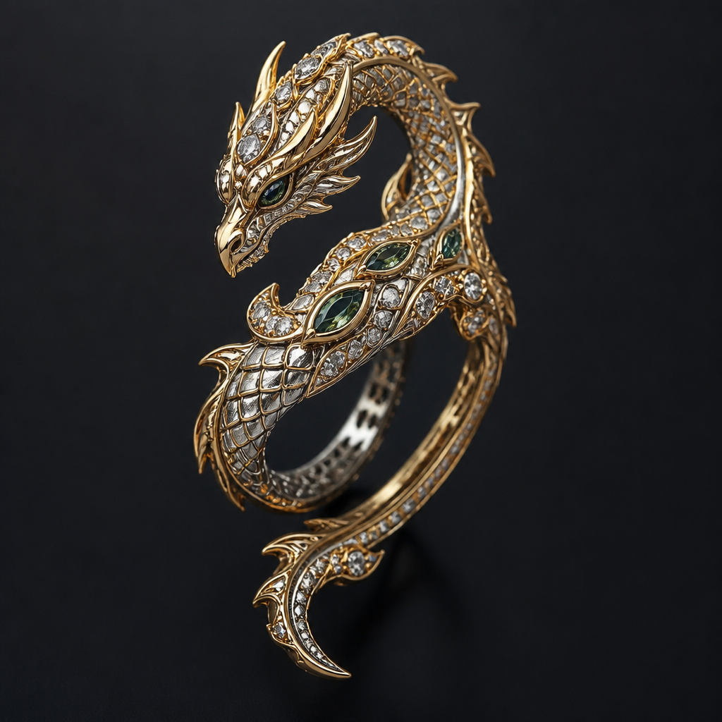dragon
photorealistic jewelry design, dragon, just the design no text