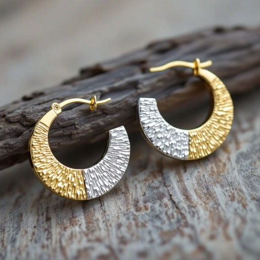 Золотые серьги полукруг половинка горящего солнца мятое неровное золото лучи волнистые другая половинка круга серебряная 