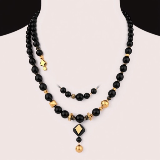 Black and golden bead 32 inch mangalsutra 