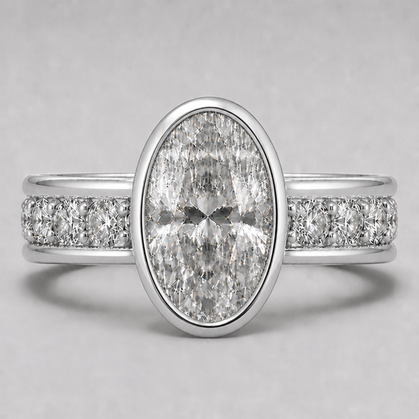 platinum basket and bezel
edit the attached jewelry design with these instructions: platinum basket and bezel. keep it photorealistic, just the design no text