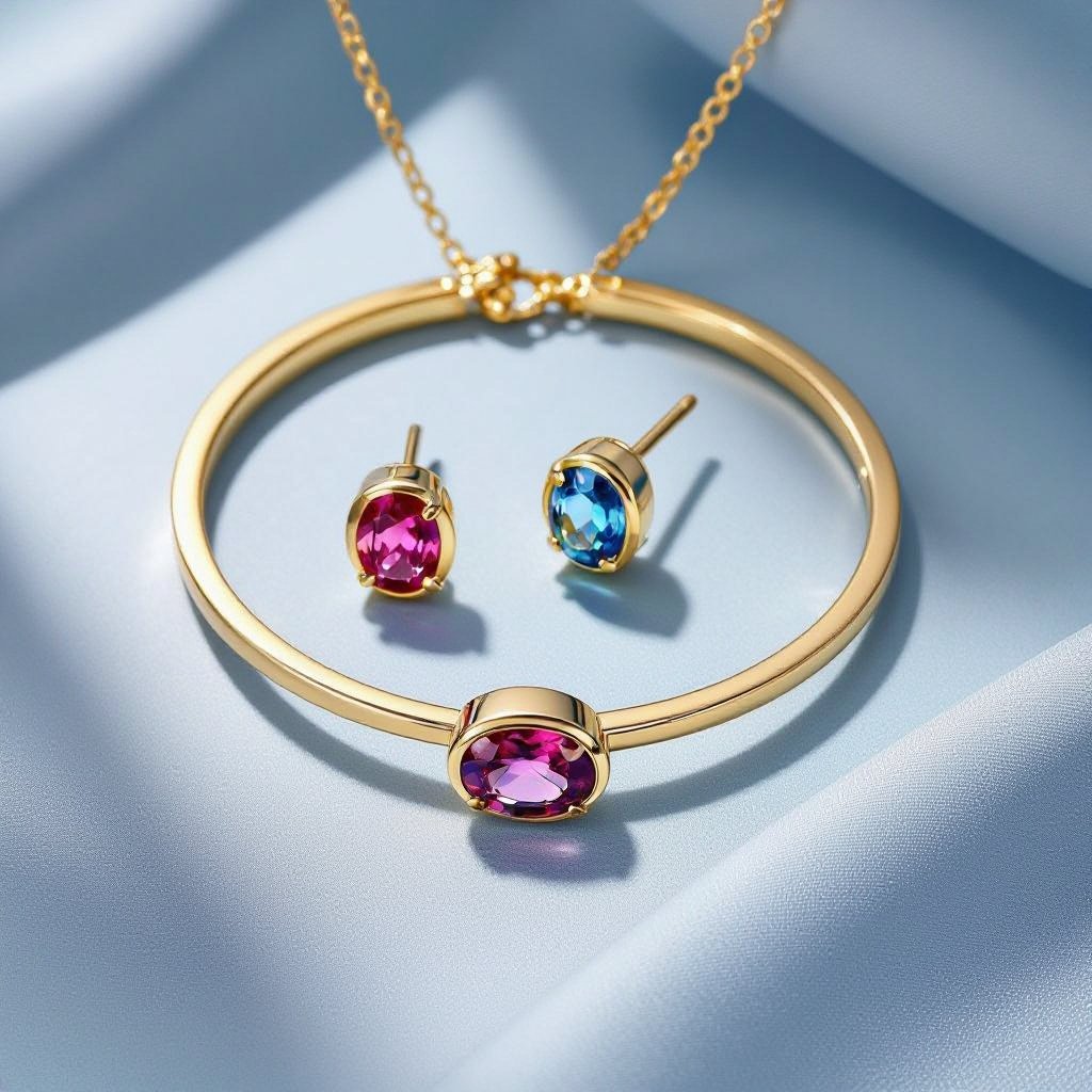 Necklace ,earring and ring design with colorful spinel