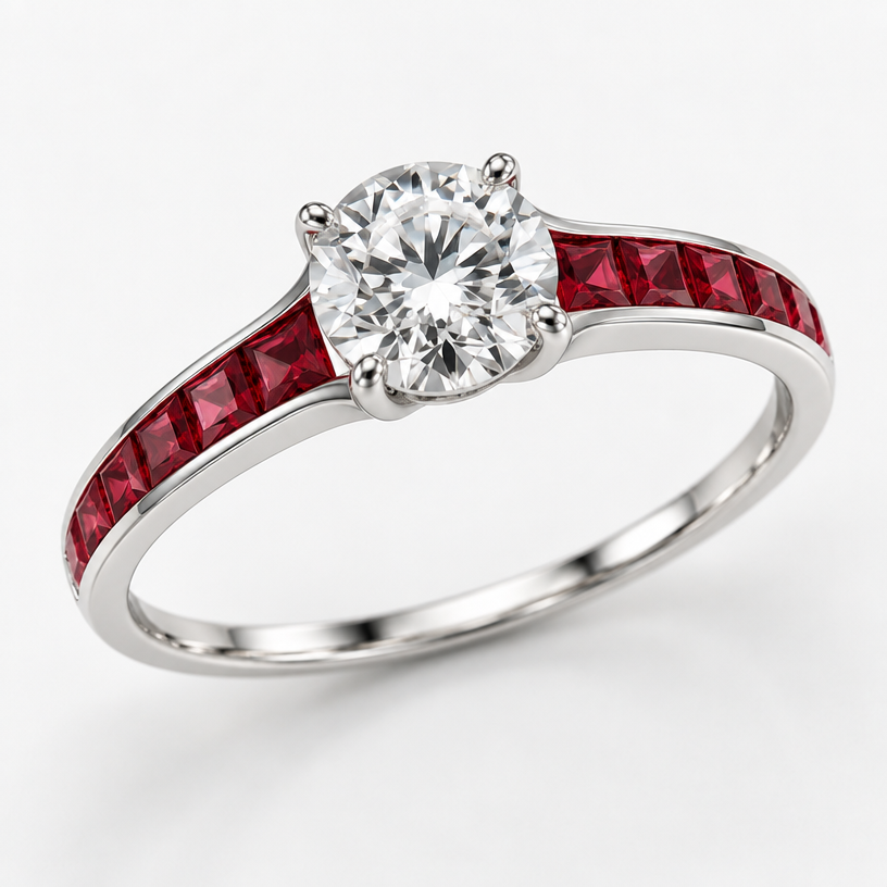 The band should gently taper out to the size of the stone. Metal between fingers should be as thin as possible
edit the attached jewelry design with these instructions: The band should gently taper out to the size of the stone. Metal between fingers should be as thin as possible. keep it photorealistic, just the design no text