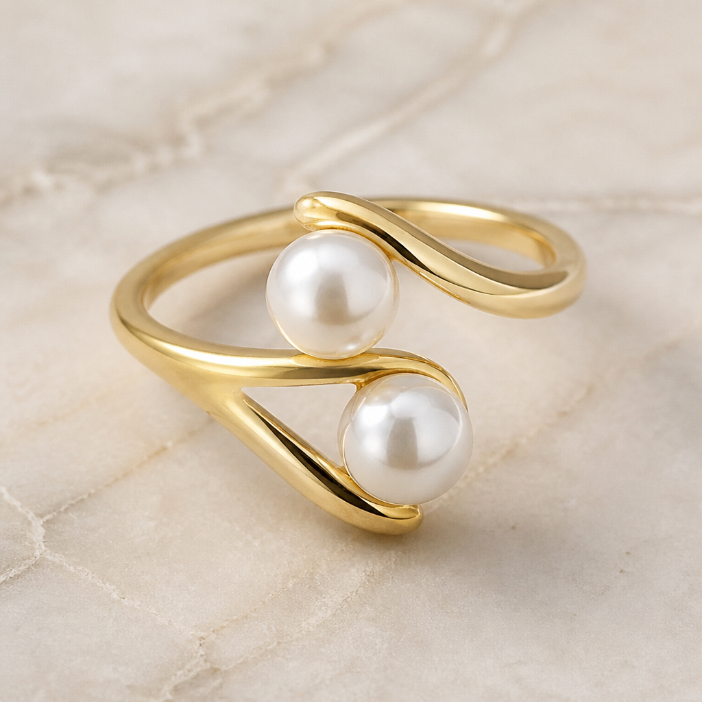 A modern women's ring made of gold with pearl stones. don't change this necklace
photorealistic jewelry design, A modern women's ring made of gold with pearl stones. don't change this necklace, modern style, just the design no text