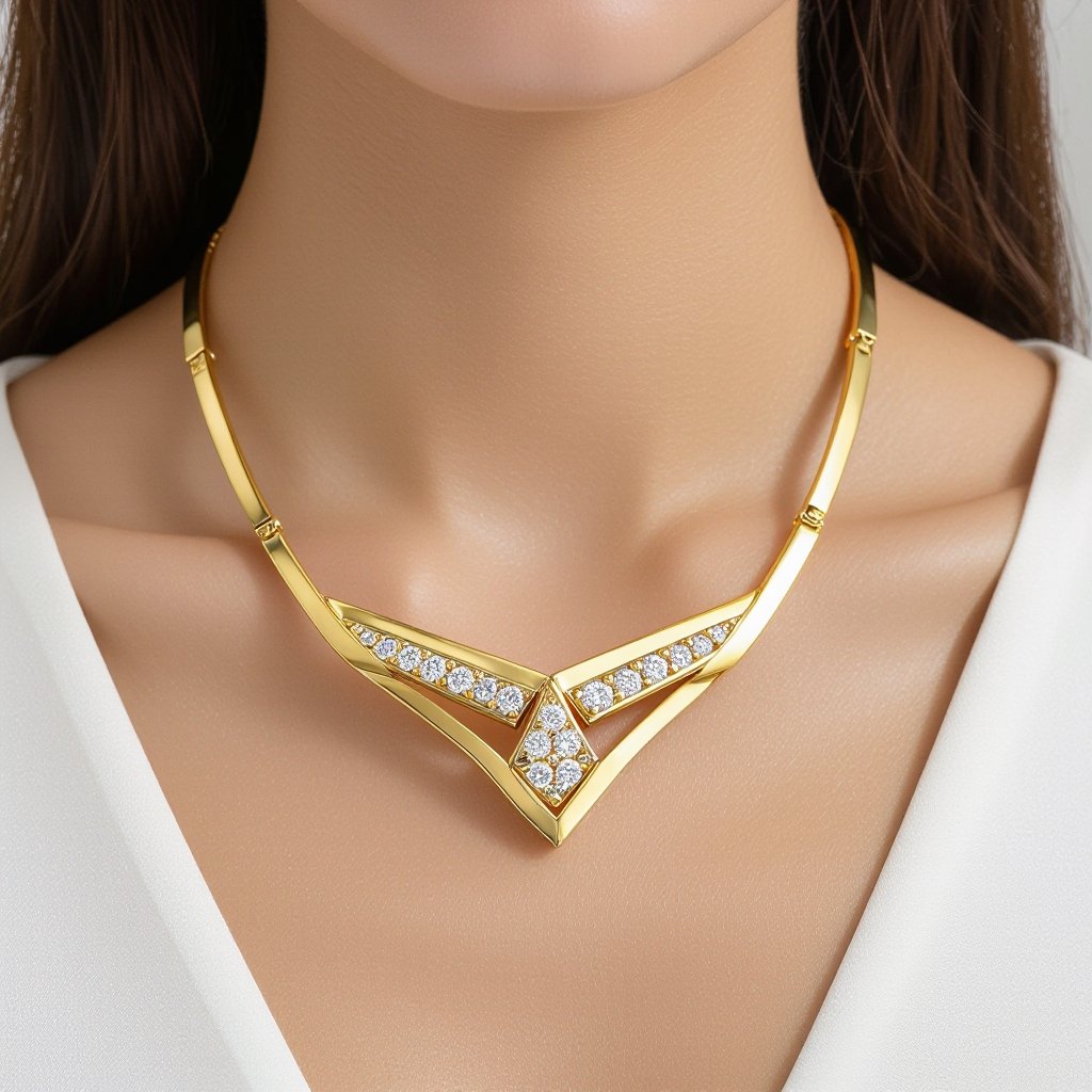 Necklace for daily wear American diamond 