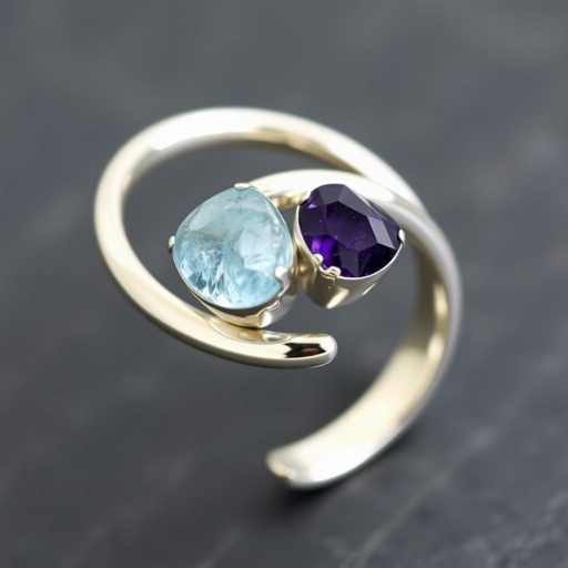 Adjustable ring , silver use minimal, use 2 raw natural gemstone, elegant