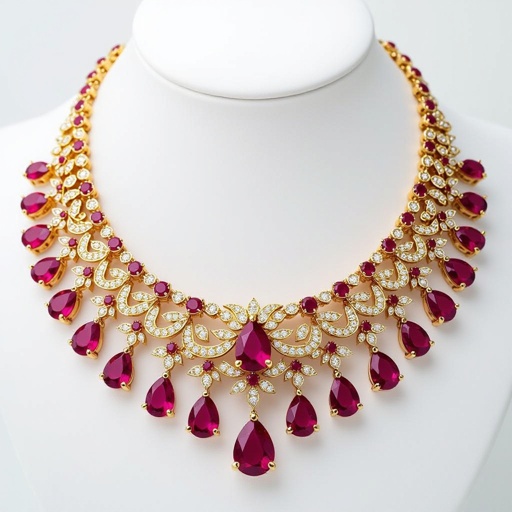 Necklace  ruby jewel dtyle