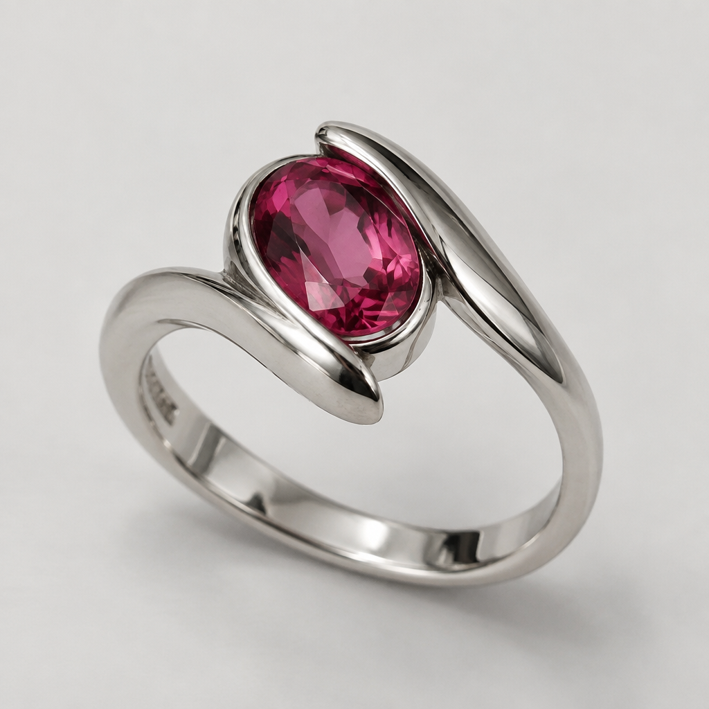 A contemporary women's ring made of silver with garnet stones. using the piece in the photo i would like a ring with a pink oval garnet mounted
photorealistic jewelry design, A contemporary women's ring made of silver with garnet stones. using the piece in the photo i would like a ring with a pink oval garnet mounted, contemporary style, just the design no text