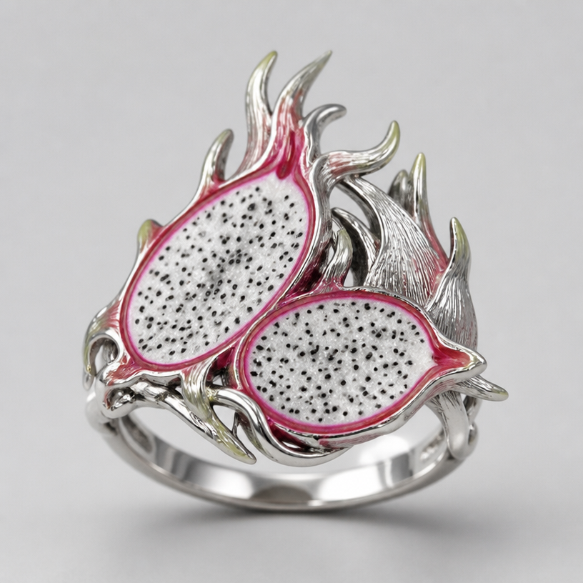 A nature women's ring made of silver
using the attached image as a visual reference, create A nature women's ring made of silver. photorealistic, just the design no text