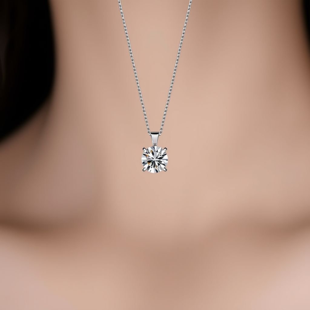 Design an exquisite high-end diamond necklace featuring a harmonious arrangement of brilliant-cut, marquise, and pear-shaped diamonds. The centerpiece should include a cascading teardrop-shaped diamond pendant surrounded by intricate floral and vine-inspired settings. The necklace should have a symmetrical, regal form, with a platinum or white gold base, encrusted with pavé diamonds. Ensure the design reflects luxury, elegance, and timeless craftsmanship, suitable for a royal gala or red carpet event.