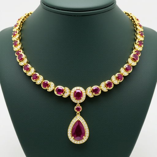 Necklace  ruby jewel dtyle