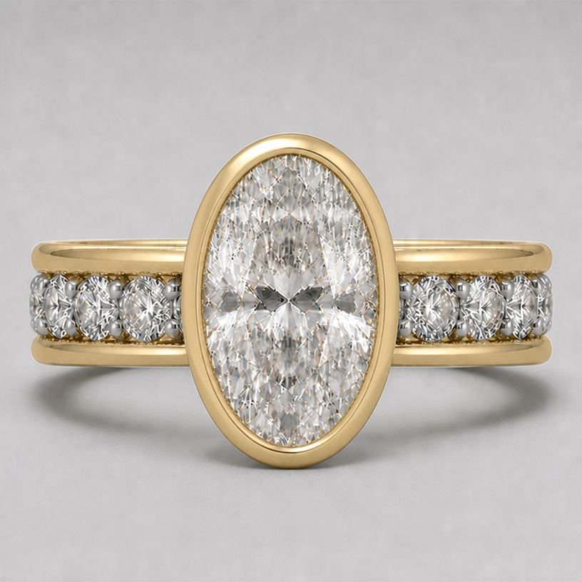 thicken the bezel wall
edit the attached jewelry design with these instructions: thicken the bezel wall. keep it photorealistic, just the design no text