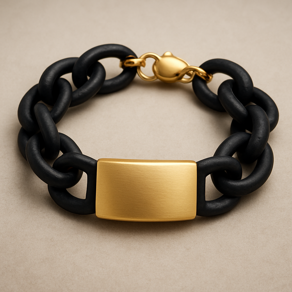 Matte black and gold women’s classy bracelet